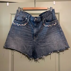 Madewell The Perfect Jean Short - Embroidered Flowers